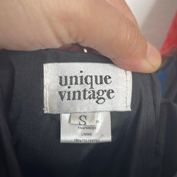 Unique Vintage Black Floral Roses One Shoulder Pinup Retro Dress Size Small - Picture 4 of 8